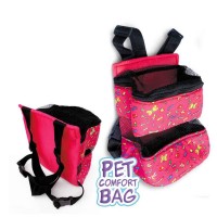 33260 - Bolsa Canguru Mochila Transporte Pet Gatos e Roedores - Vermelho