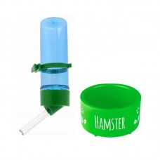 33822 - Kit Comedouro E Bebedouro P/ Hamsters Roedores Verde - 100ml