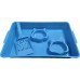 Kit Higiênico P/ Gatos Bandeja + Comedouro + Pazinha Animalissimo - Azul