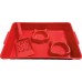 Kit Higiênico P/ Gatos Bandeja + Comedouro + Pazinha Animalissimo - Vermelho