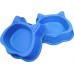 Kit Higiênico P/ Gatos Bandeja + Comedouro + Pazinha Animalissimo - Azul