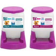 35585 - KIT COMEDOURO+BEBEDOURO PRATIC 3L ROSA