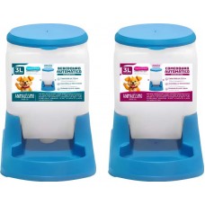 35584 - KIT COMEDOURO+BEBEDOURO PRATIC 3L AZUL