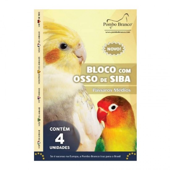 Bloco com Osso de Siba para Pássaros Médios
