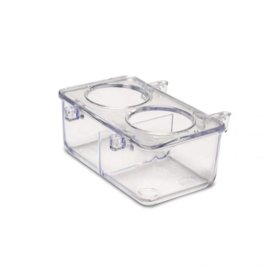 Comedouro P/ Pássaros Lateral Médio 2 Furos C/ Divisão Animalissimo