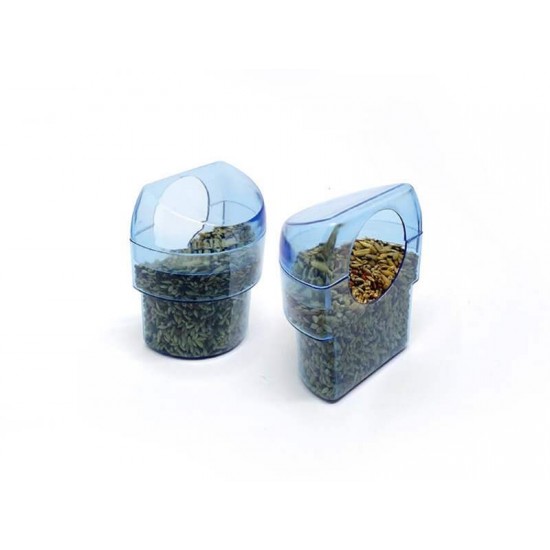 Comedouro Rolle Meia Lua Azul P/ Canário Criadeira Viveiro - 50ml