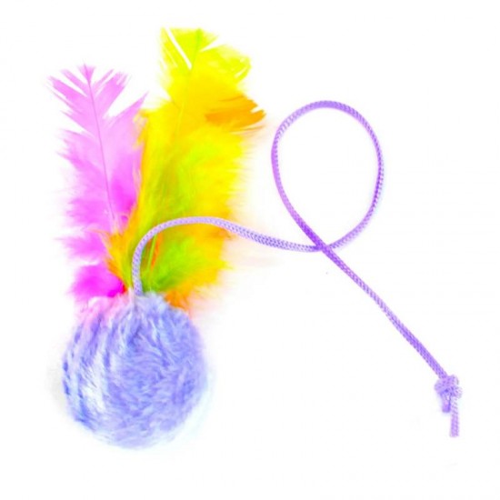 Brinquedo para Gatos Bola Ping Pelucia com Corda