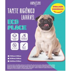 33992 - Tapete Higiênico Lavavel Animalissimo Eco Place com 2 uni - Tam P 60x50