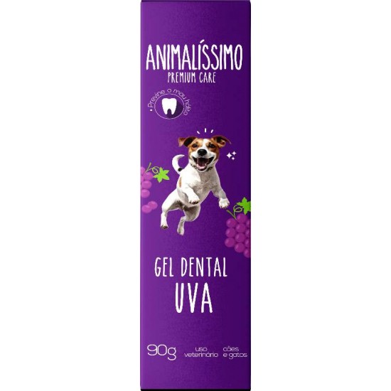 Gel Dental Creme Higienizador P/ Cães Uva Animalissimo - 90g